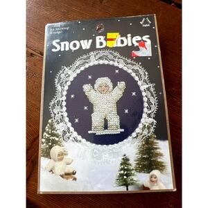 VTG Snow Babies Cross-Stitch Kit 4" Winter Pattern Leisure Arts 113022 Christmas